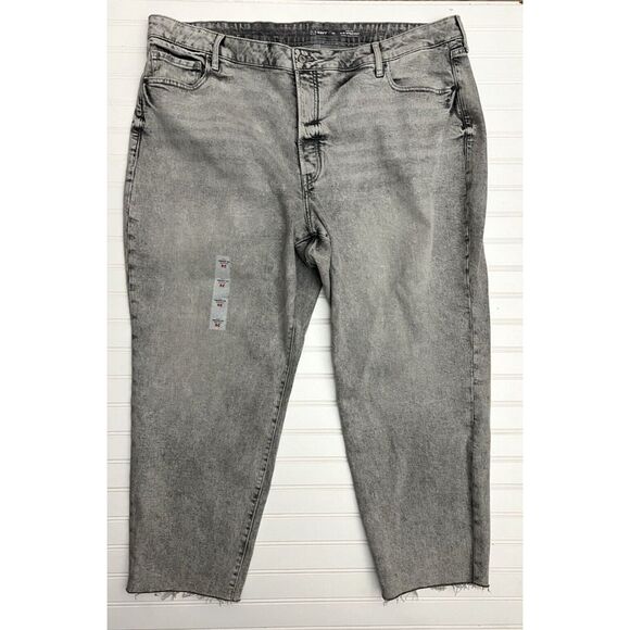 Old Navy Women's Plus Size 26 O.G. Straight High Rise Gray Button Fly Ankle NWOT - Picture 1 of 7